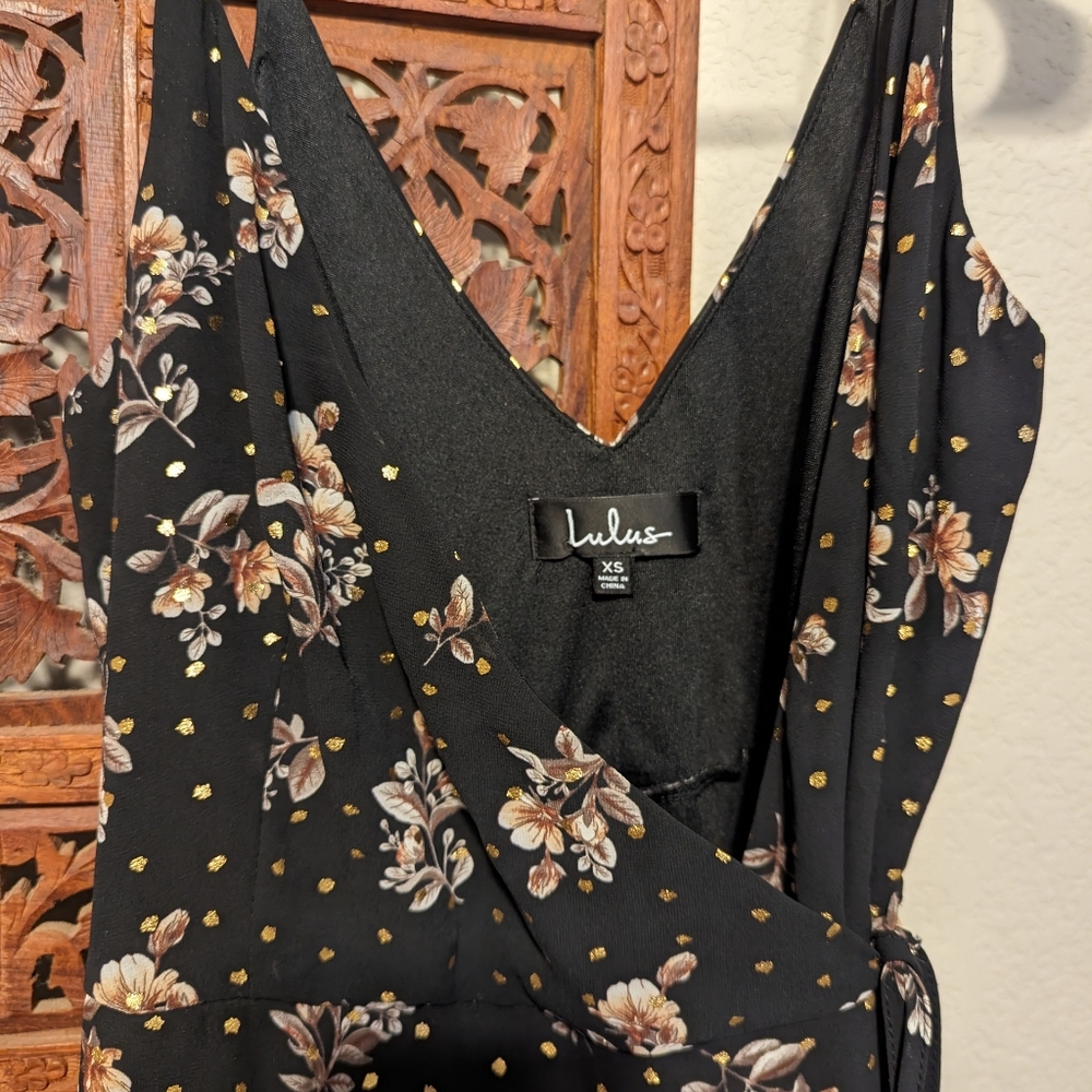 Lulu's Size XS Floral Black Maxi Dress - Picture 7 of 12